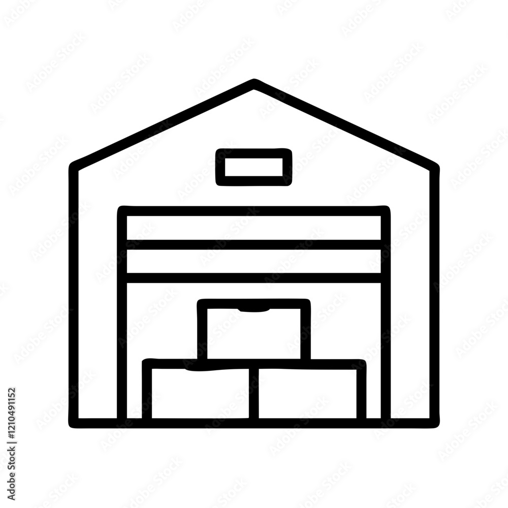 warehouse icon, warehouse line art - simple line art of warehouse, perfect for warehouse logos and icons warehouse icon, warehouse line art - simple line art of warehouse, perfect for warehouse logos and icons