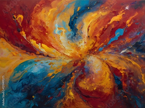 Wallpaper Mural Abstract Fire and Ice Pour Painting  Fluid Art Canvas Texture Torontodigital.ca