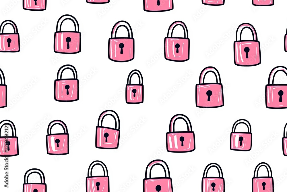 Padlock seamless pattern. doodle padlock seamless pattern. Padlock seamless pattern. doodle padlock seamless pattern.
