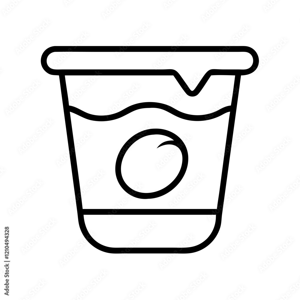 yogurt cup icon, yogurt cup line art - simple line art of yogurt cup, perfect for yogurt cup logos and icons yogurt cup icon, yogurt cup line art - simple line art of yogurt cup, perfect for yogurt cup logos and icons