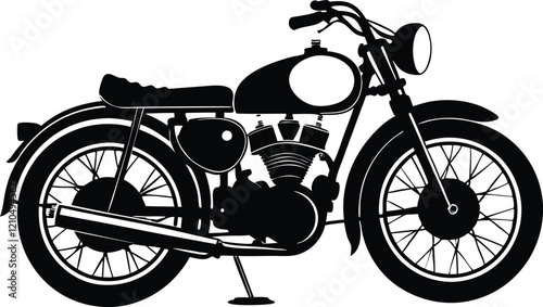 Vintage Motorcycle silhouette,Motorbike black vector