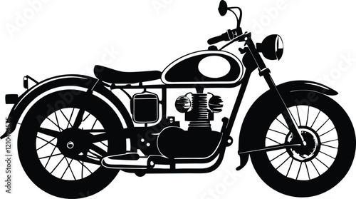 Vintage Motorcycle silhouette,Motorbike black vector