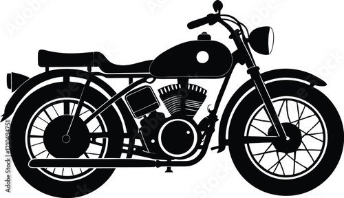 Vintage Motorcycle silhouette,Motorbike black vector