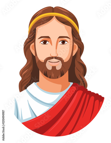 calm jesus portrait vector