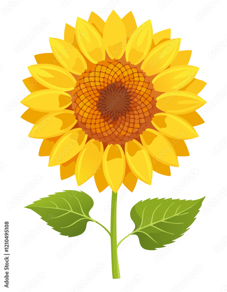 Naklejka premium isolated sunflower illustration