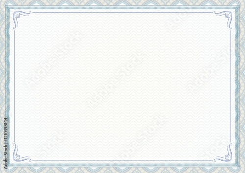 White classic retro certificate of achievement paper template