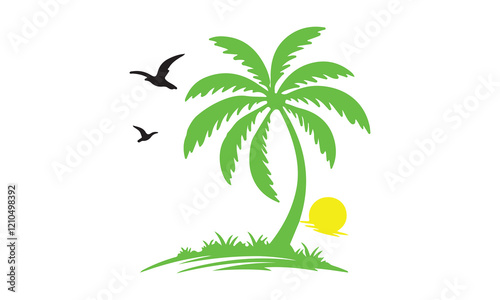Wallpaper Mural Palm silhouettes. Highly Detailed Palm Trees, Tropical trees for design about nature. A palm tree isolated on white. Black palm trees set isolated on white background. Torontodigital.ca