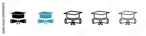 Degree icons in black and blue set