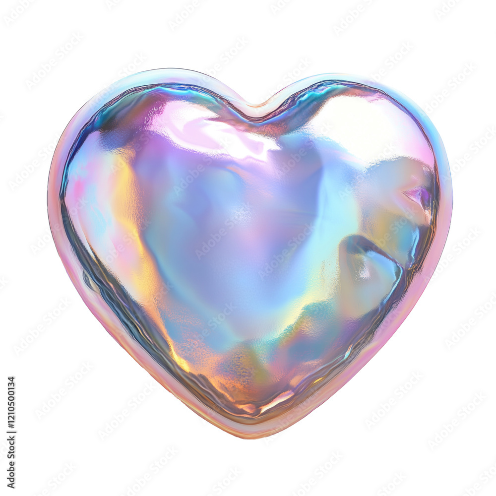 Holographic iridescent 3d heart shape Holographic iridescent 3d heart shape