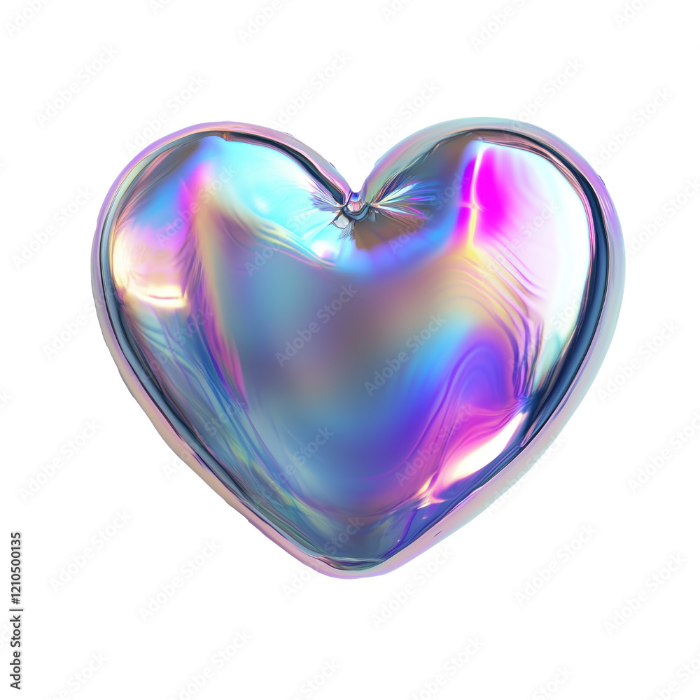 Holographic iridescent 3d heart shape Holographic iridescent 3d heart shape