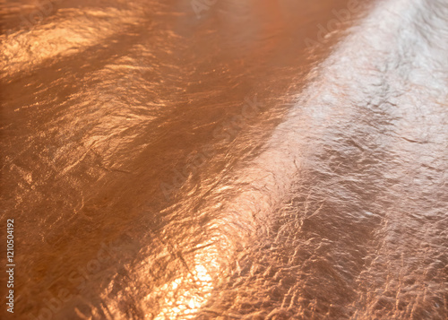 Matte copper foil texture with a shiny, grainy, sanded metal finish
