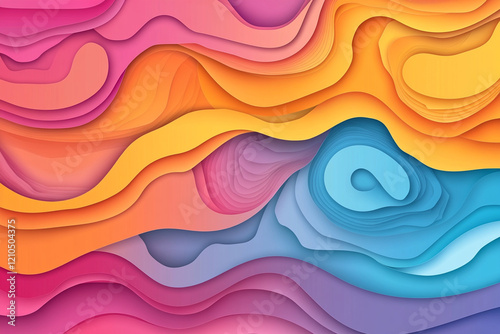 Modern Abstract Artwork with Smooth Multicolored Layers