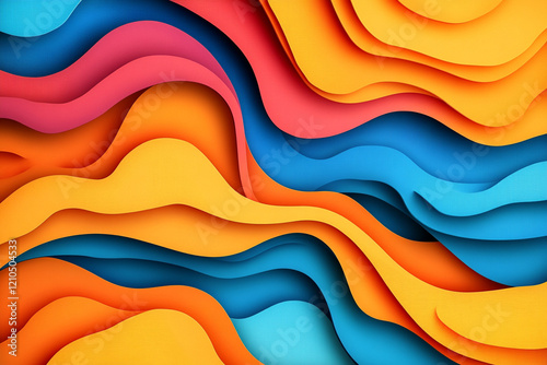 Dynamic Abstract Texture with Bold Colors and Smooth Gradients