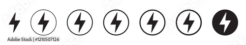 Free Download Lightning icon, electric power icon. Energy and thunder electricity symbol. Lightning bolt sign in the circle. - GFXLoad