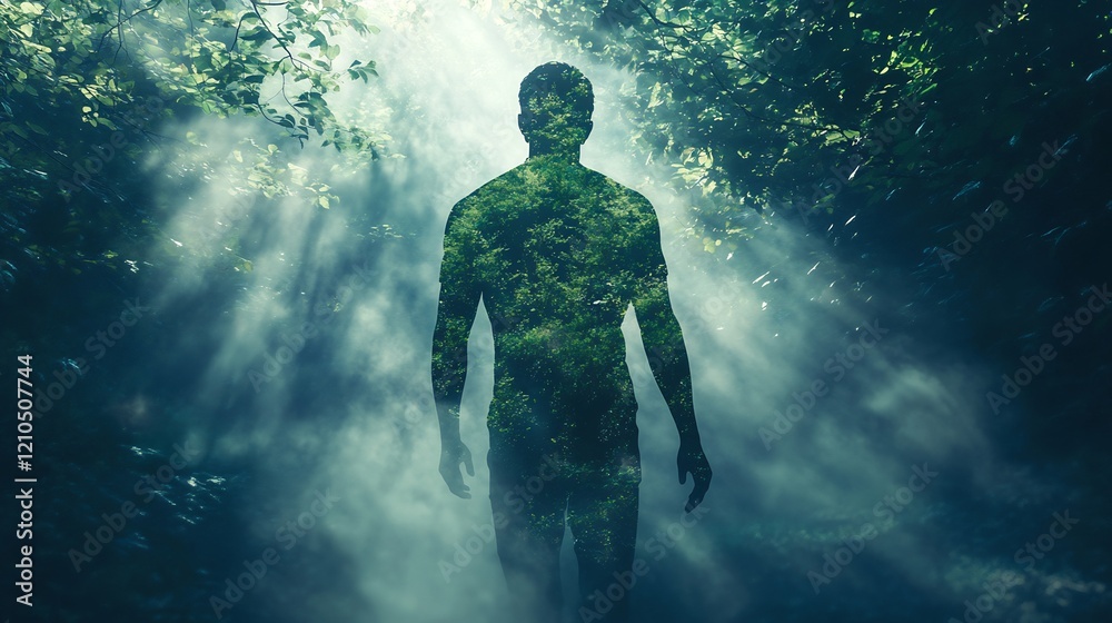Fototapeta premium The Green Man: A Mystical Journey Through Nature's Embrace