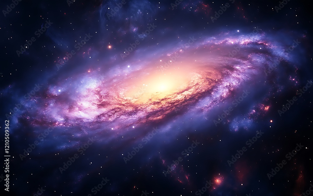 Fototapeta premium Vibrant spiral galaxy in deep space.