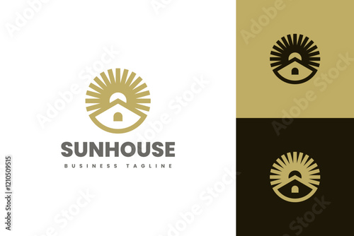 sun house logo vector suitable for real estate