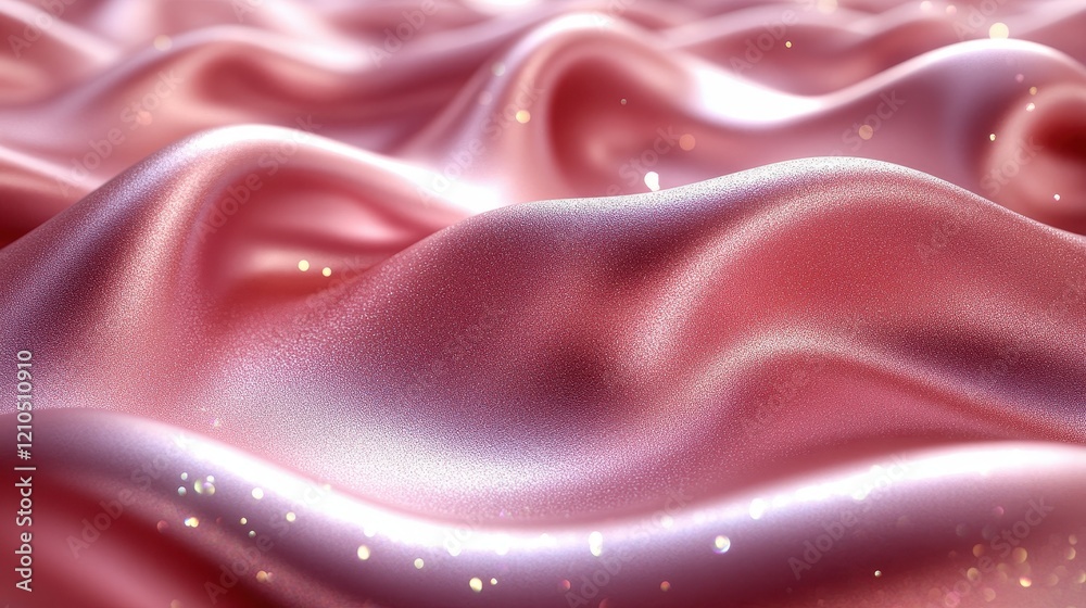 Fototapeta premium A smooth, shimmering fabric with soft waves and a touch of sparkle.