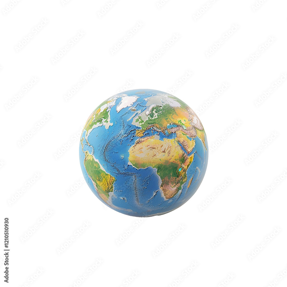 Naklejka premium Detailed Earth Globe World Map Geography Planet
