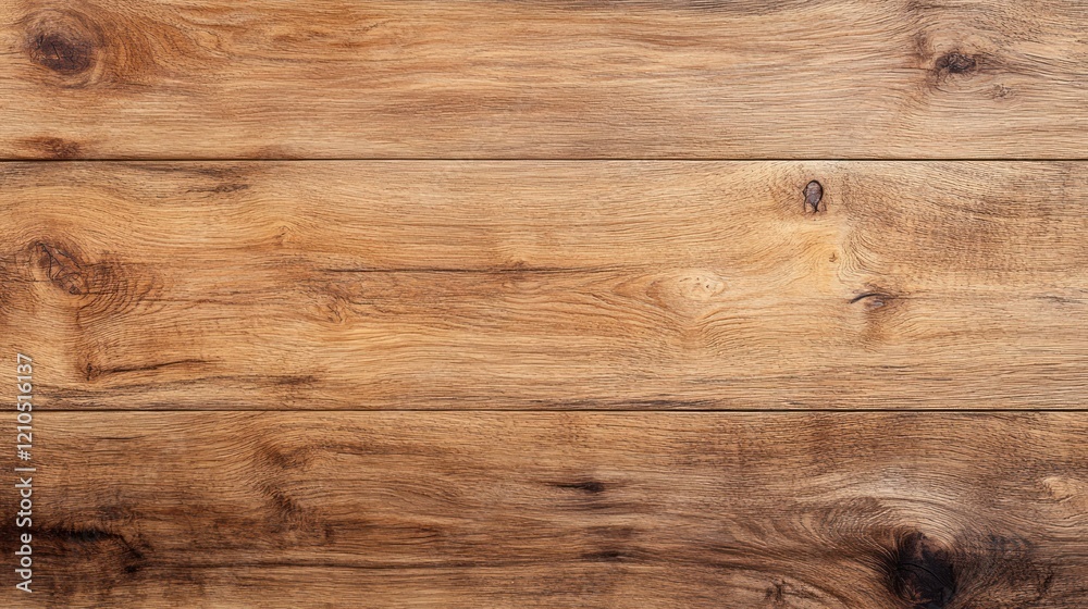 Fototapeta premium Detailed close-up of three horizontal brown wooden planks with a textured surface