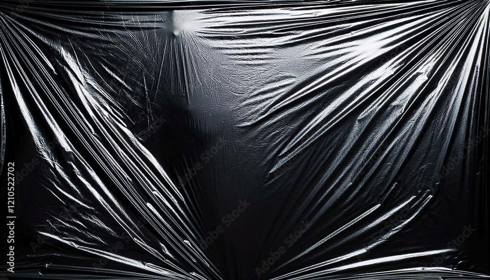 Obraz premium Wrinkled plastic texture on black