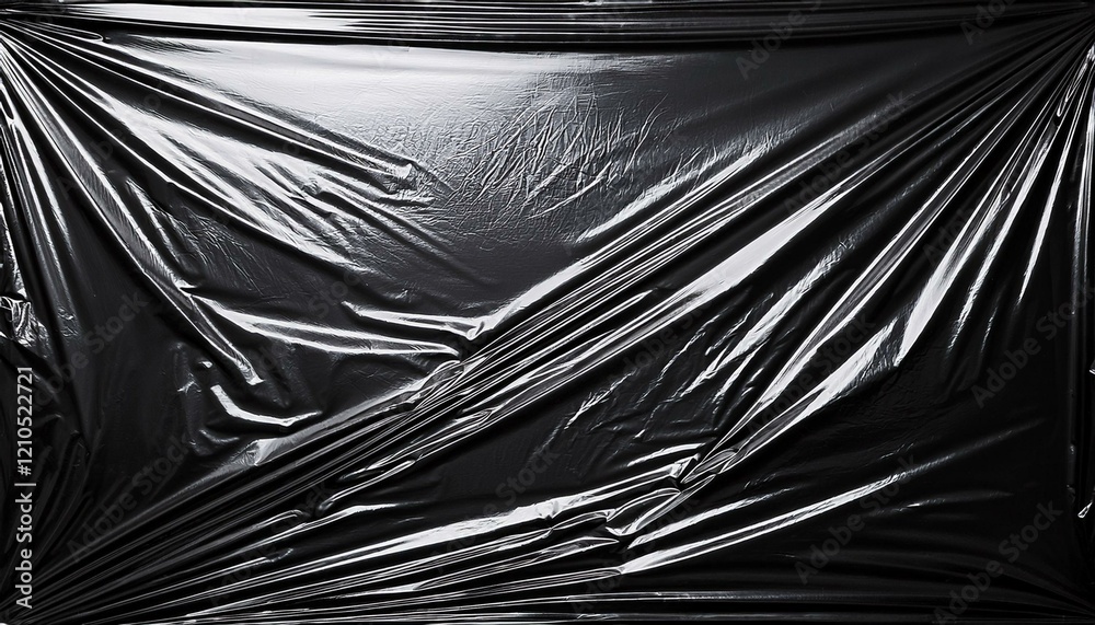 Obraz premium Wrinkled plastic texture on black