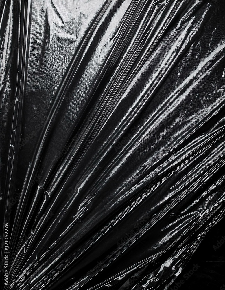 Obraz premium Wrinkled plastic texture on black