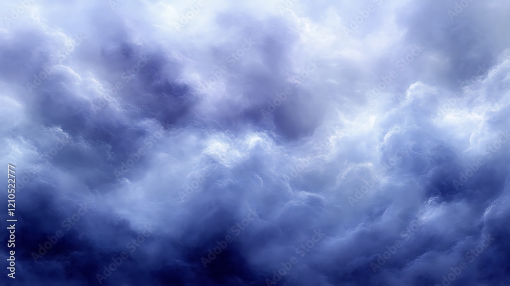 Obraz premium Abstract Blue Cloudscape Digital Artwork