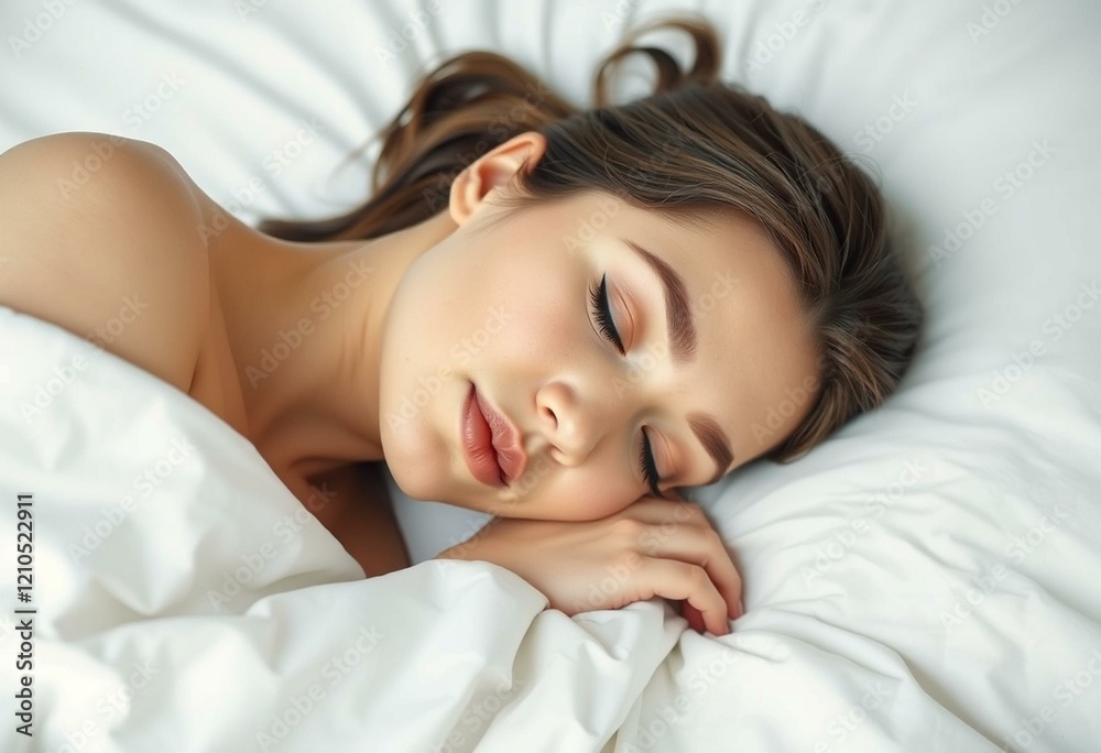 Portrait of a sleeping woman with a gentle expression Portrait of a sleeping woman with a gentle expression