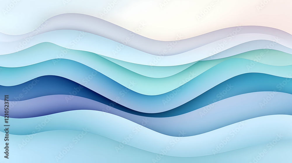 Abstract blue wave background design, layered paper style, for website or presentation Abstract blue wave background design, layered paper style, for website or presentation