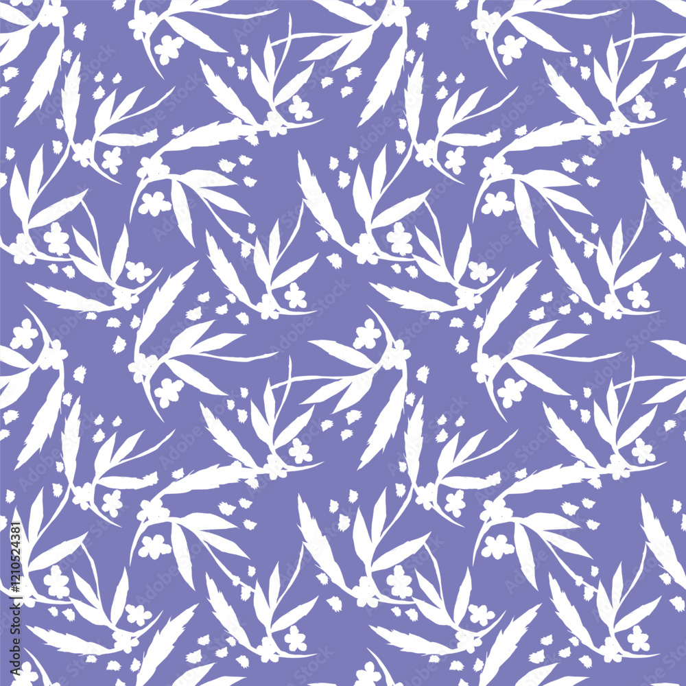 Fototapeta premium Drawing with digital toolsFloral flowers lined up abstract imagesPink flowers on blue background.