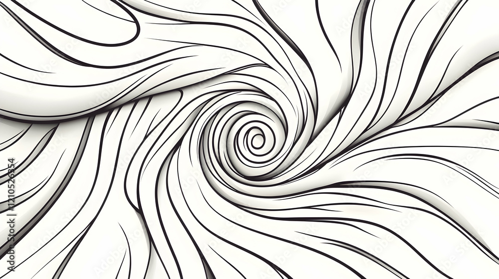 Abstract swirling lines, vortex design, white background, graphic art, website banner Abstract swirling lines, vortex design, white background, graphic art, website banner