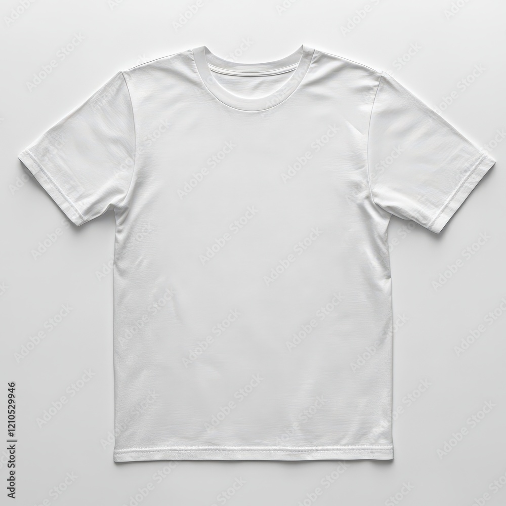 A plain white t-shirt mockup on a simple background A plain white t-shirt mockup on a simple background