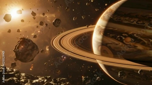 Earth and moon in space