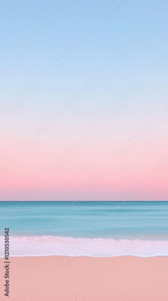 Obraz premium Serene sunset at a sandy beach coastal landscape medium angle view tranquil evening atmosphere