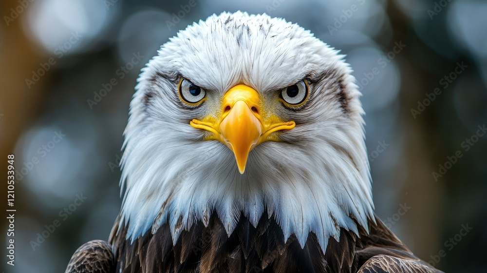 Fototapeta premium Majestic Bald Eagle Portrait: A Close-Up Look at a National Symbol