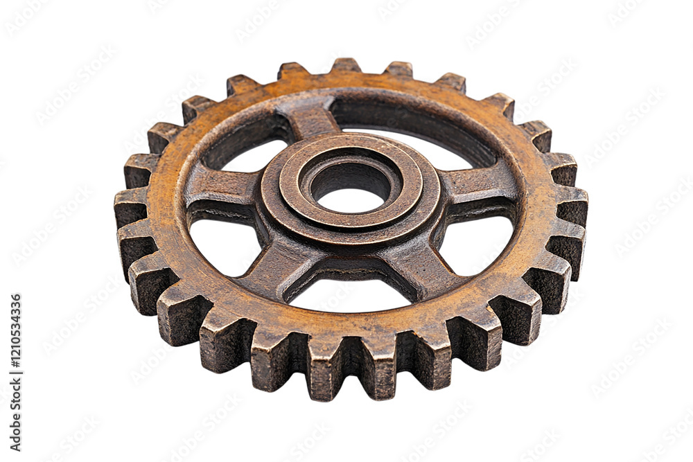 Rustic Bronze Gear: Industrial Metal Cogwheel Rustic Bronze Gear: Industrial Metal Cogwheel