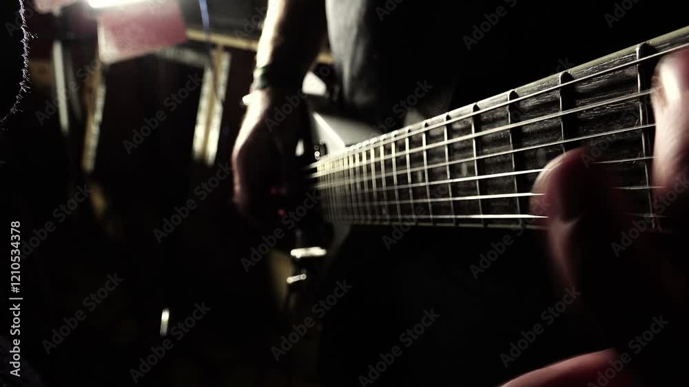 rock music: guitarist playing an extreme rock solo with electric guitar