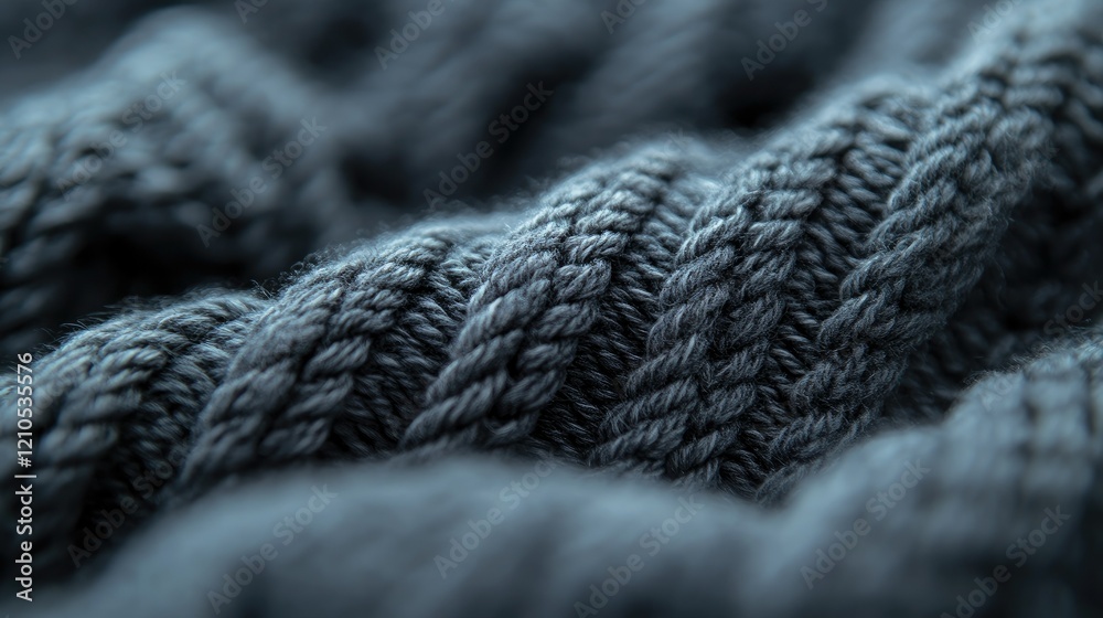 Close-up of Textured Knitwear: A Study in Gray Hues Close-up of Textured Knitwear: A Study in Gray Hues