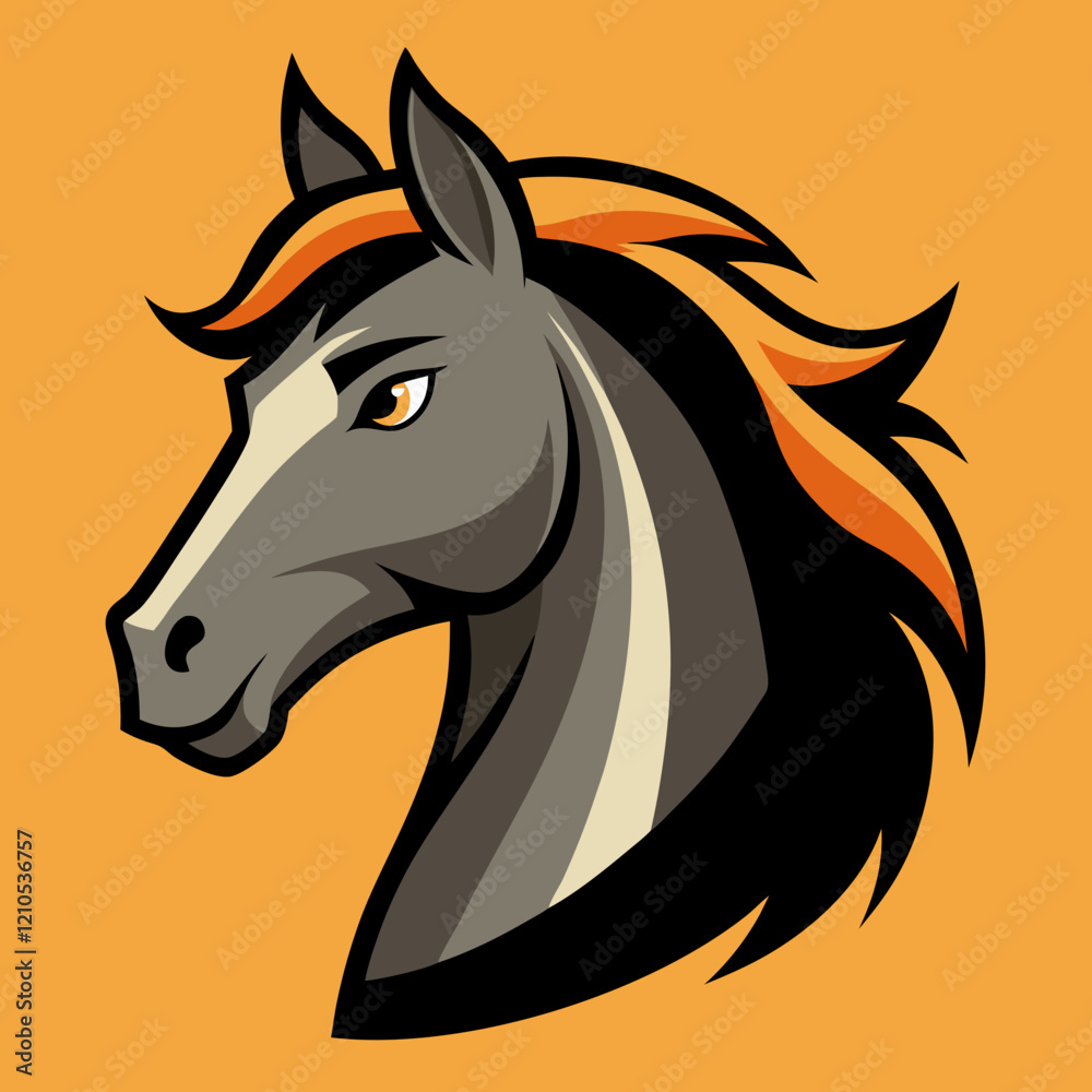 Fototapeta premium horse silhouette isolated on white