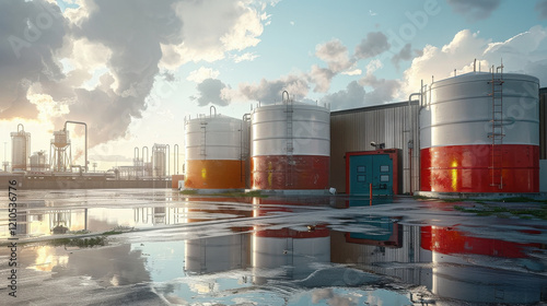 Water Tanks, container, White water tanks. photo