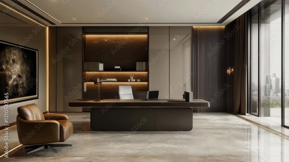 custom made wallpaper toronto digitalModern office workspace with luxurious design and panoramic city views