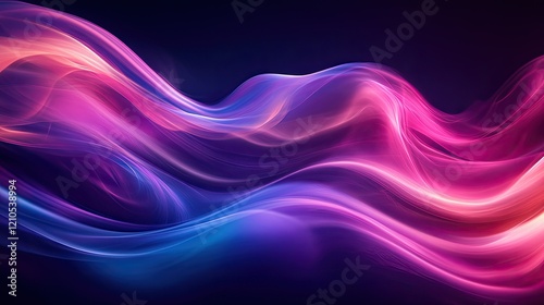Wallpaper Mural Neon Wave Abstract Background - Vibrant Colors and Fluid Shapes Torontodigital.ca