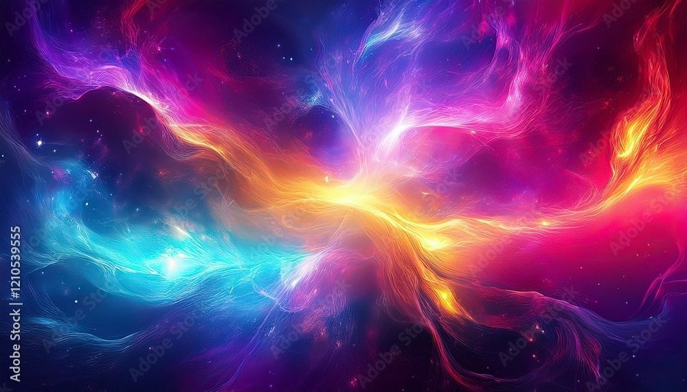 Abstract smooth colorful light background; energy and the universe concept Abstract smooth colorful light background; energy and the universe concept