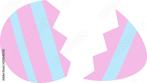 Easter egg cracked in half.
Easter Egg shell Broken Isolated.
Hatched Egg.
Transparent Background.