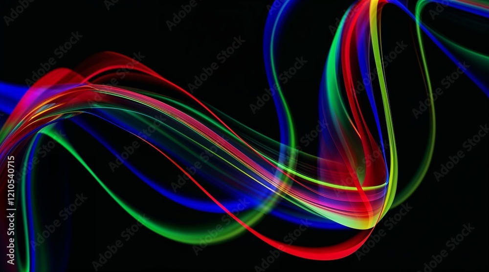 A vibrant abstract background with a dynamic and colorful wave pattern of intertwined, flowing lines in shades of red, green, blue and yellow, creating a sense of movement and energy. A vibrant abstract background with a dynamic and colorful wave pattern of intertwined, flowing lines in shades of red, green, blue and yellow, creating a sense of movement and energy.