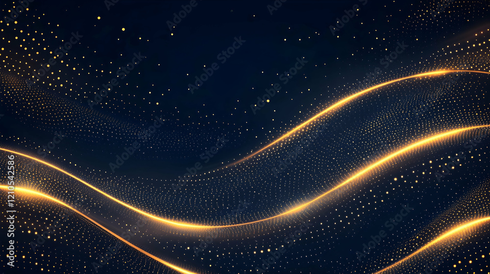 Fototapeta premium Golden Waves Abstract Background Luxury, elegant design for websites or presentations