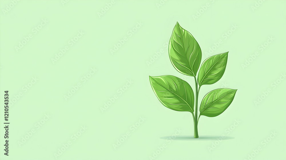 Obraz premium Green sprout growing, light green background, nature theme, eco-friendly concept, website banner