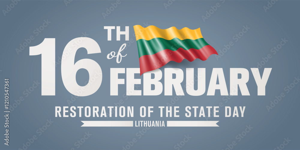 Lithuania happy Restoration of the state day greeting card, banner with template text vector illustration Lithuania happy Restoration of the state day greeting card, banner with template text vector illustration