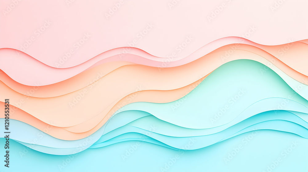 Fototapeta premium Pastel wave abstract background design, perfect for websites or presentations